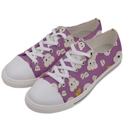 Cute Kawaii Popcorn Pattern Women s Low Top Canvas Sneakers by Valentinaart