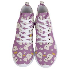 Cute Kawaii Popcorn Pattern Men s Lightweight High Top Sneakers by Valentinaart