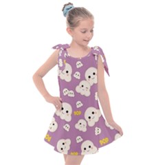 Cute Kawaii Popcorn Pattern Kids  Tie Up Tunic Dress by Valentinaart