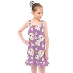 Cute Kawaii Popcorn Pattern Kids  Overall Dress by Valentinaart