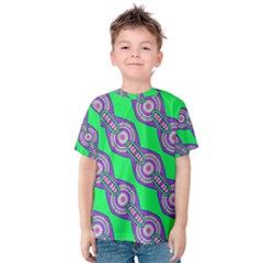 Purple Chains On A Green Background                                                    Kid s Cotton Tee