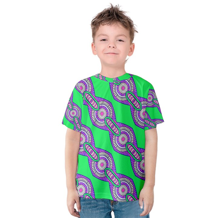 Purple chains on a green background                                                    Kid s Cotton Tee