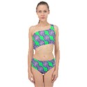 Purple chains on a green background                                                  Spliced Up Swimsuit View1