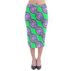 Purple Chains On A Green Background                                                      Midi Pencil Skirt by LalyLauraFLM