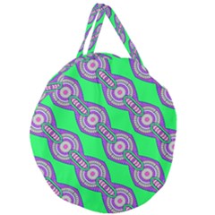 Purple Chains On A Green Background                                                  Giant Round Zipper Tote