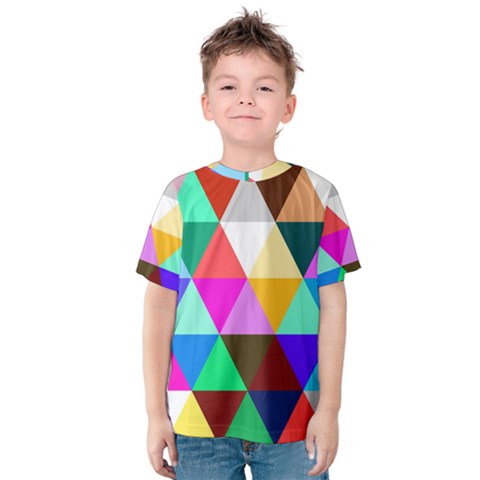 Triangles Pattern                                                    Kid s Cotton Tee by LalyLauraFLM