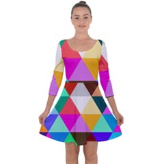 Triangles Pattern                                                   Quarter Sleeve Skater Dress