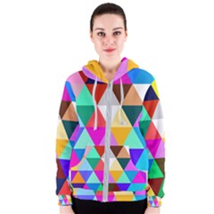 Triangles Pattern                                                    Women s Zipper Hoodie