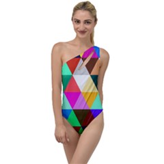 Triangles Pattern                                                   To One Side Swimsuit