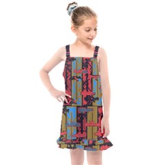 Rectangles Texture                                                 Kids  Overall Dress