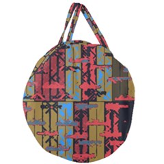 Rectangles Texture                                                  Giant Round Zipper Tote by LalyLauraFLM