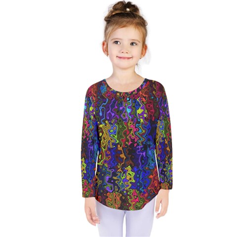 Colorful Waves                                                      Kids  Long Sleeve Tee by LalyLauraFLM