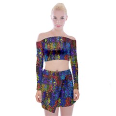 Colorful Waves                                                        Off Shoulder Top With Minki Skirt Set by LalyLauraFLM