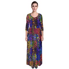 Colorful Waves                                                       Quarter Sleeve Maxi Dress