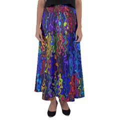 Colorful Waves                                                   Flared Maxi Skirt by LalyLauraFLM