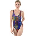 Colorful waves                                                   High Leg Strappy Swimsuit View1