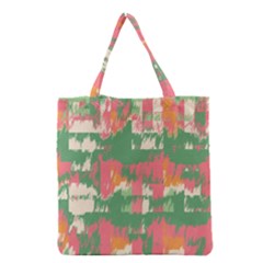 Pink Scratches On A Green Background                                                      Grocery Tote Bag by LalyLauraFLM