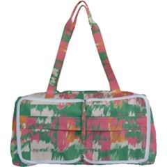 Pink Scratches On A Green Background                                                 Multi Function Bag