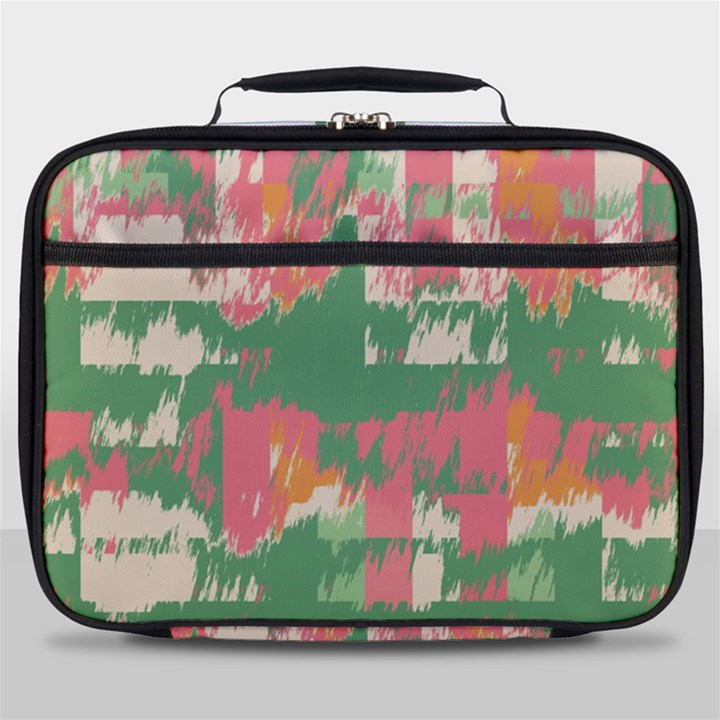 Pink scratches on a green background                                                 Full Print Lunch Bag