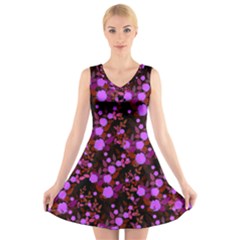 Purple Red  Roses V-neck Sleeveless Dress by snowwhitegirl