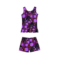 Purple Red  Roses Kid s Boyleg Swimsuit