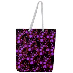 Purple Red  Roses Full Print Rope Handle Tote (large) by snowwhitegirl