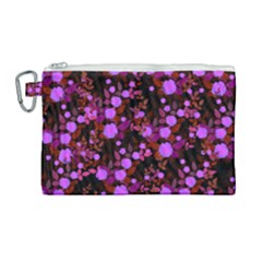 Purple Red  Roses Canvas Cosmetic Bag (large)