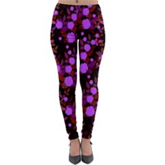 Purple Red  Roses Lightweight Velour Leggings