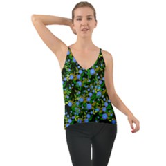 Blue Luminescent Roses Chiffon Cami