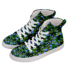 Blue Luminescent Roses Women s Hi-top Skate Sneakers by snowwhitegirl