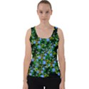 Blue Luminescent Roses Velvet Tank Top View1