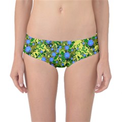 Blue Luminescent Roses Yellow Classic Bikini Bottoms by snowwhitegirl