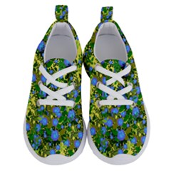 Blue Luminescent Roses Yellow Running Shoes