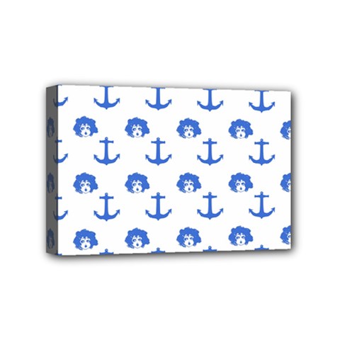 Vintage Face Anchor Blue Mini Canvas 6  X 4  (stretched) by snowwhitegirl