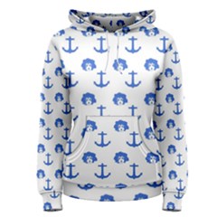 Vintage Face Anchor Blue Women s Pullover Hoodie by snowwhitegirl