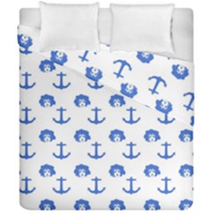 Vintage Face Anchor Blue Duvet Cover Double Side (california King Size) by snowwhitegirl