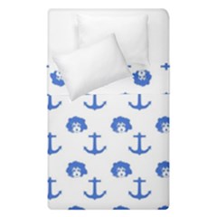 Vintage Face Anchor Blue Duvet Cover Double Side (single Size) by snowwhitegirl