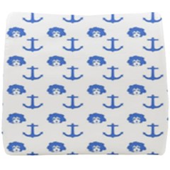 Vintage Face Anchor Blue Seat Cushion by snowwhitegirl