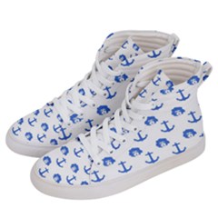 Vintage Face Anchor Blue Men s Hi-top Skate Sneakers