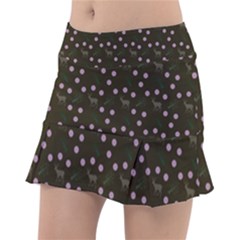 Brown Deer Trees Pattern Tennis Skirt