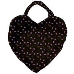 Brown Deer Trees Pattern Giant Heart Shaped Tote