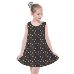 Brown Deer Trees Pattern Kids  Summer Dress