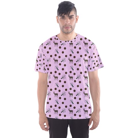 Pink Deer Pattern Men s Sports Mesh Tee by snowwhitegirl