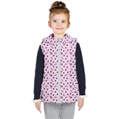 Pink Deer Pattern Kid s Hooded Puffer Vest