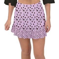 Pink Deer Pattern Fishtail Mini Chiffon Skirt