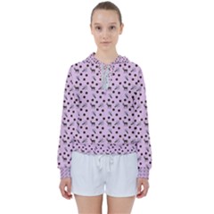 Pink Deer Pattern Women s Tie Up Sweat