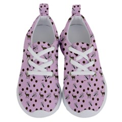 Pink Deer Pattern Running Shoes