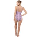 Pink Deer Pattern High Neck One Piece Swimsuit View2