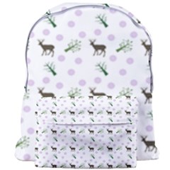 White Deer Pattern Giant Full Print Backpack