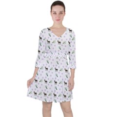 White Deer Pattern Ruffle Dress by snowwhitegirl